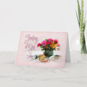THINKING OF YOU - DELICATE - FLORAL/COFFEE CARD