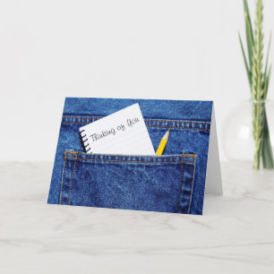 Thinking of You Denim Pockets Card