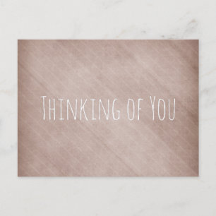 Thinking of You Diagonal Brown Grunge Stripes Postcard