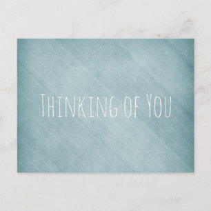 Thinking of You Diagonal Teal Grunge Stripes Postcard