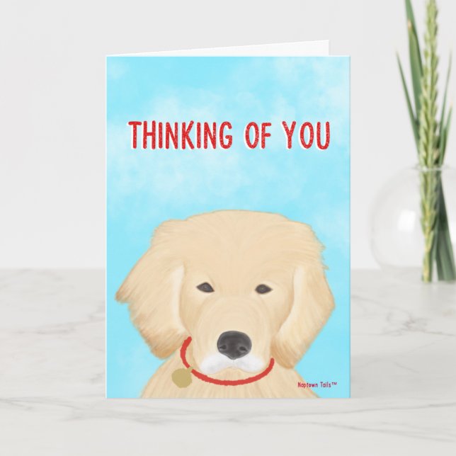 Thinking of You Dog Card Golden Retriever (Front)