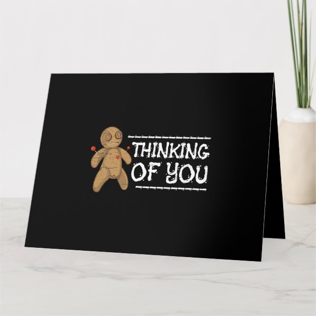 Thinking Of You Doll Halloween Party Spooky Trick  Card (Front)