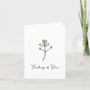Thinking of You Doodle Flower Folded Blank Card