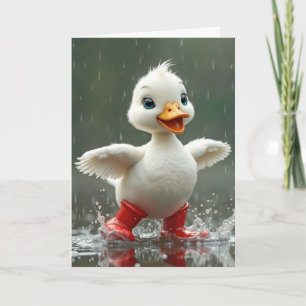 Thinking of You Duckling In the Rain Card