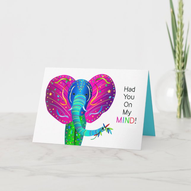 Thinking of You Elephant, Kaleidoscope Collection Card (Front)