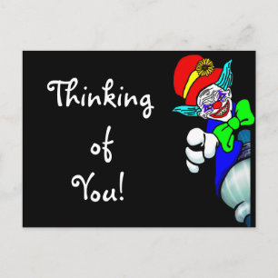 Thinking of You Evil Demon Clown Postcard
