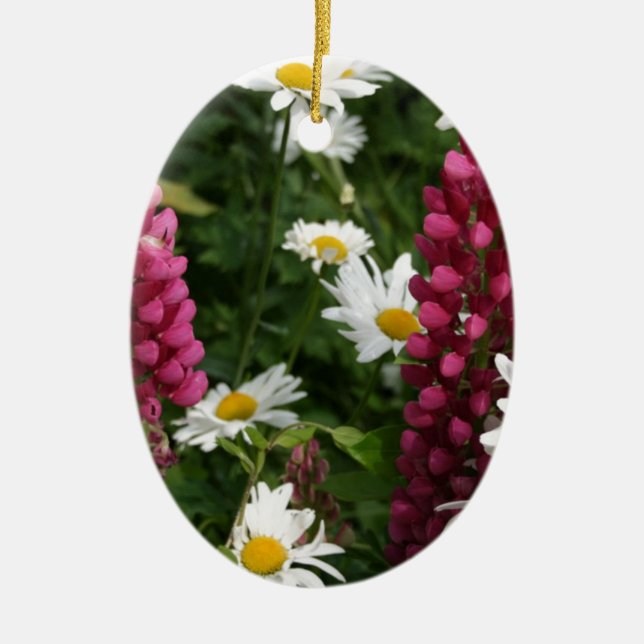 Thinking Of You Floral Blossoms Ceramic Tree Decoration (Front)