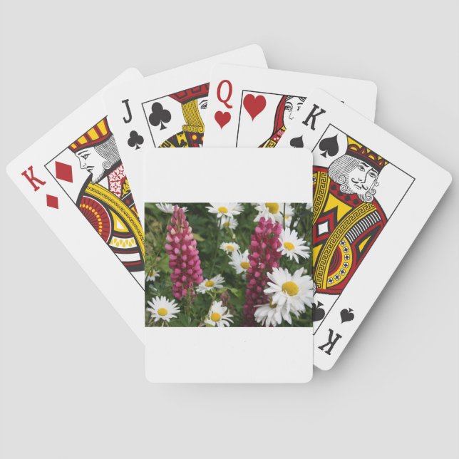 Thinking Of You Floral Blossoms Playing Cards (Back)