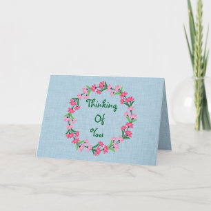 Thinking of You Floral Wreath Note Card