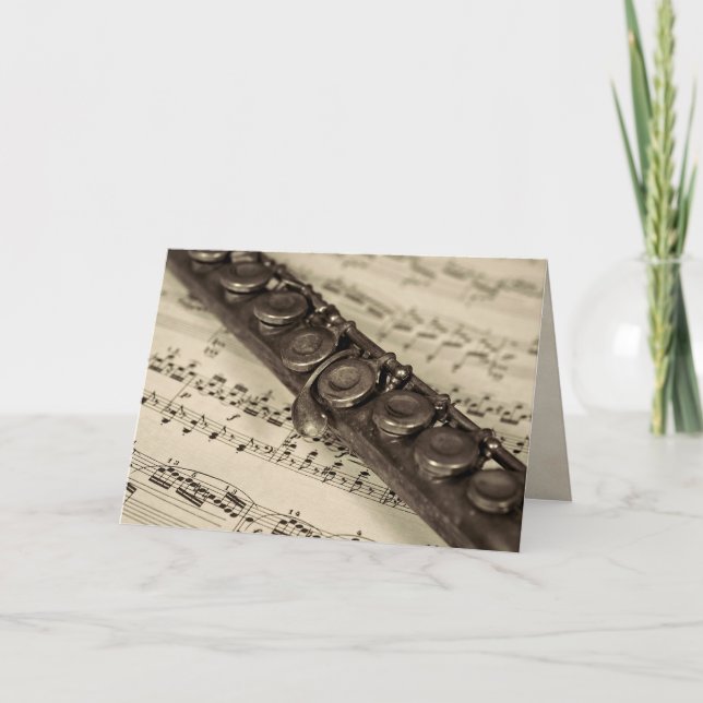 thinking of you flute on music card (Front)