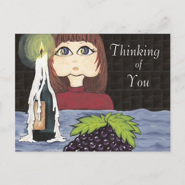 Thinking of You Focus Candle Work Cutie Postcard (Front)
