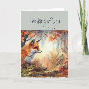 Thinking of You Foxes Animal Wildlife Nature Art Card
