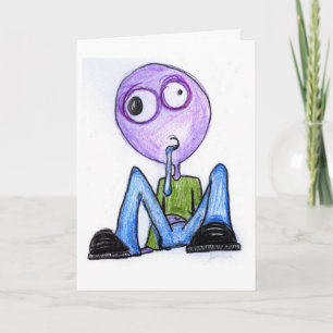 Thinking of You - funny brain dead googly Card