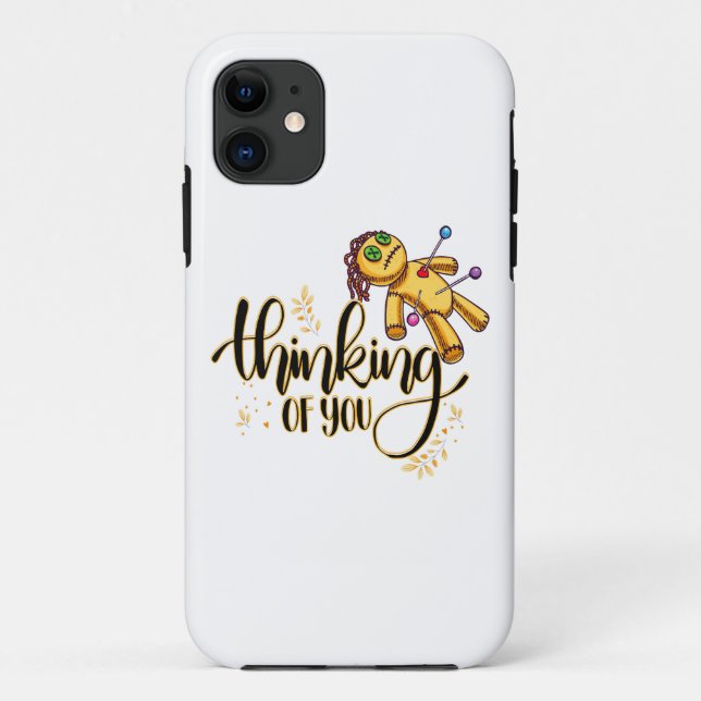 Thinking of You Funny Halloween Voodoo Doll Case-Mate iPhone Case (Back)