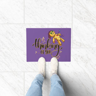 Thinking of You Funny Halloween Voodoo Doll Doormat