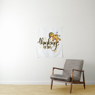 Thinking of You Funny Halloween Voodoo Doll Tapestry