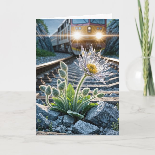 Thinking of You Glass Flower Card (Front)