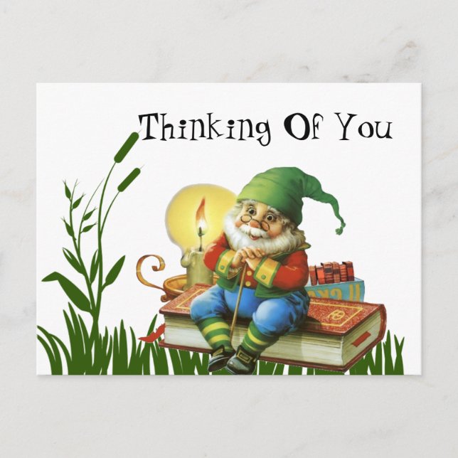 Thinking Of You Gnome Postcard (Front)