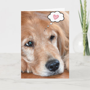 Thinking of You Golden Retriever Card