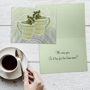 Thinking of You Green Cups Mint Photo Template