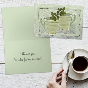 Thinking of You Green Cups Mint Photo Template