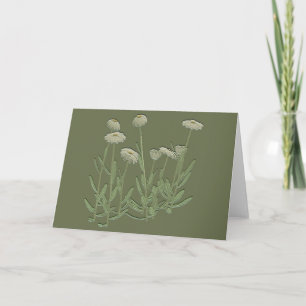 Thinking of you Green Daisy greeting Card