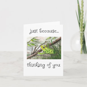 Thinking of You, Green Frog Art Card