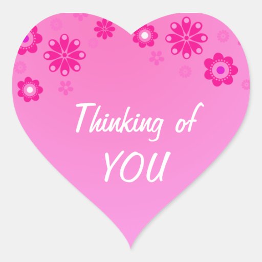 Thinking of you heart stickers | Zazzle