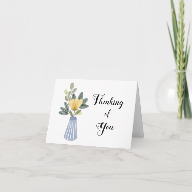 Thinking of You Hi Hello Greetings Get Well Note Card (Front)