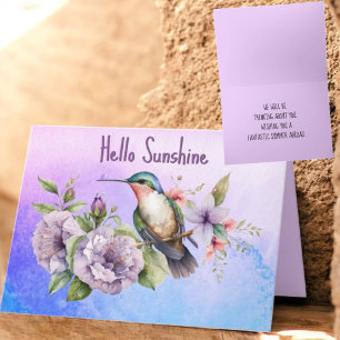 Thinking of You Hummingbird & Floral Custom Card