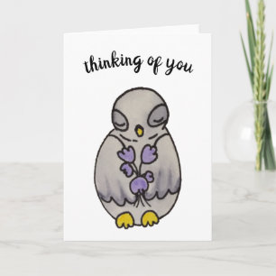 Thinking of You Illustration Owl Card