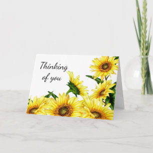 Thinking of You Inspirational Sunflower Quote Card