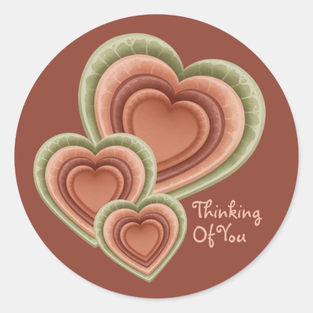 Thinking of You Lettuce Heart Envelope Classic Round Sticker (Front)