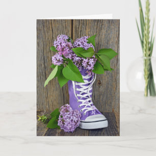 Thinking of You lilac bouquet Card