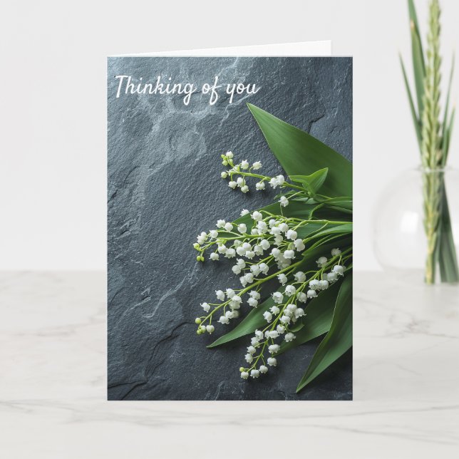 Thinking of You - Lily of the Valley Condolence Card (Front)