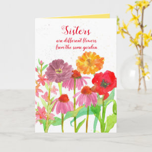 Thinking Of You Lovely Sister Poppy Flower Garden Card
