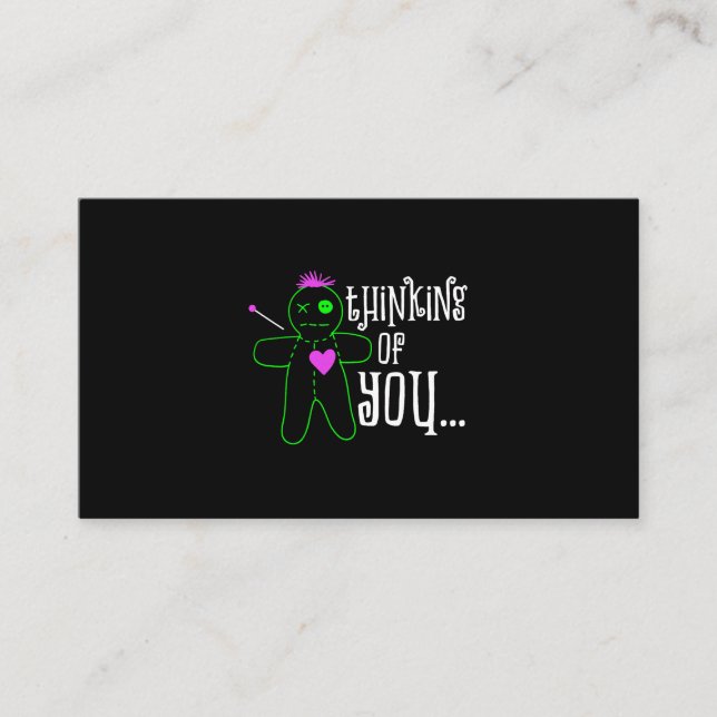 Thinking Of You Mardi Gras Voodoo Doll Business Card (Front)