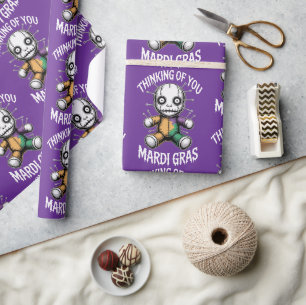 Thinking Of You Mardi Gras Wrapping Paper
