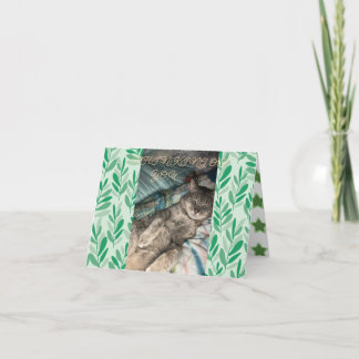 Thinking of you meow thank you card