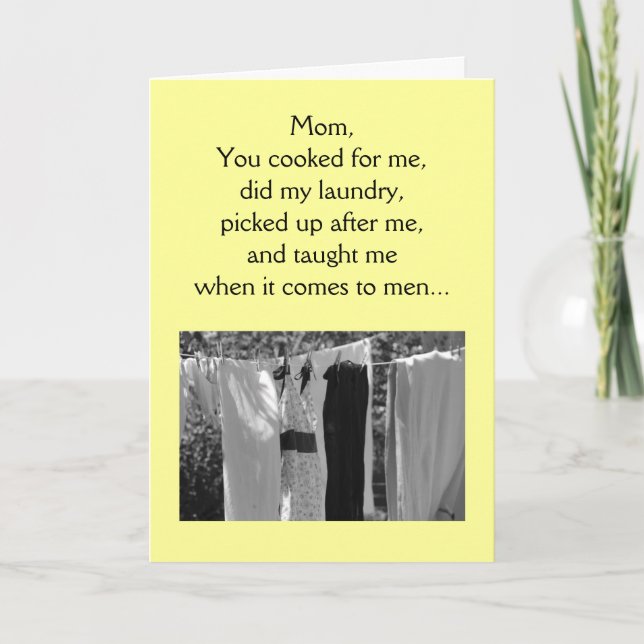 Thinking of You - Mum, You cooked for me, did my Card (Front)