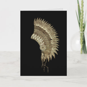 Thinking of You, Native American Headdress, Brown Card