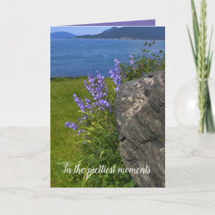 Thinking of you, nature scene, love, flowers, sea card