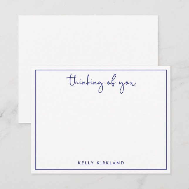 Thinking of You Navy Blue Personal  Card (Front/Back)