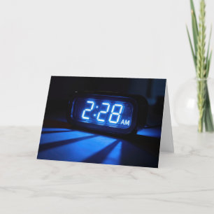 Thinking of You Neon Blue Nightstand Clock Card