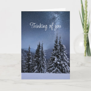 Thinking of You Night Sky Starry Winter Scene Card