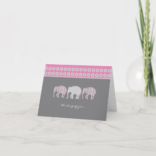 Thinking of You Note Card - Floral Elephants