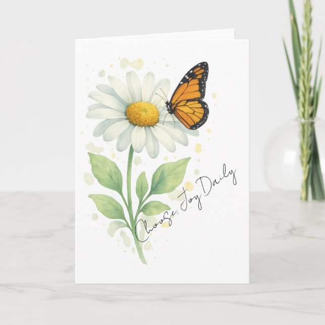 Thinking of You Notecard - Daisy & Butterfly (Front)