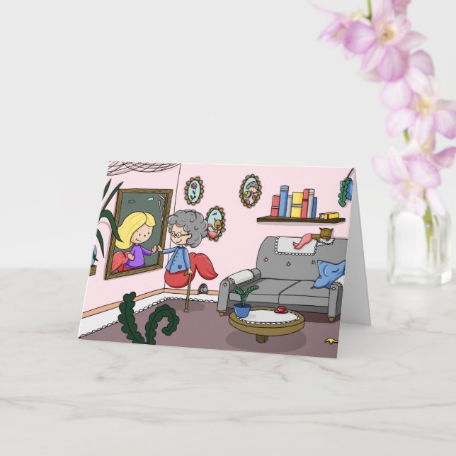 Thinking of you nursing home mermaid greeting card (Orchid)