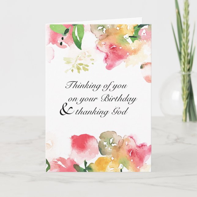 “Thinking of You on Your Birthday” Note Card (Front)