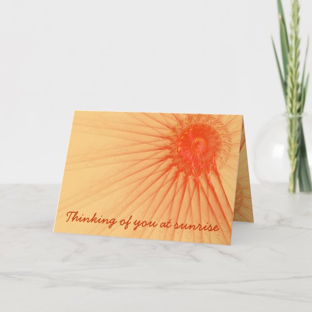 Thinking of You Orange Sunshine Rays Template (Front)